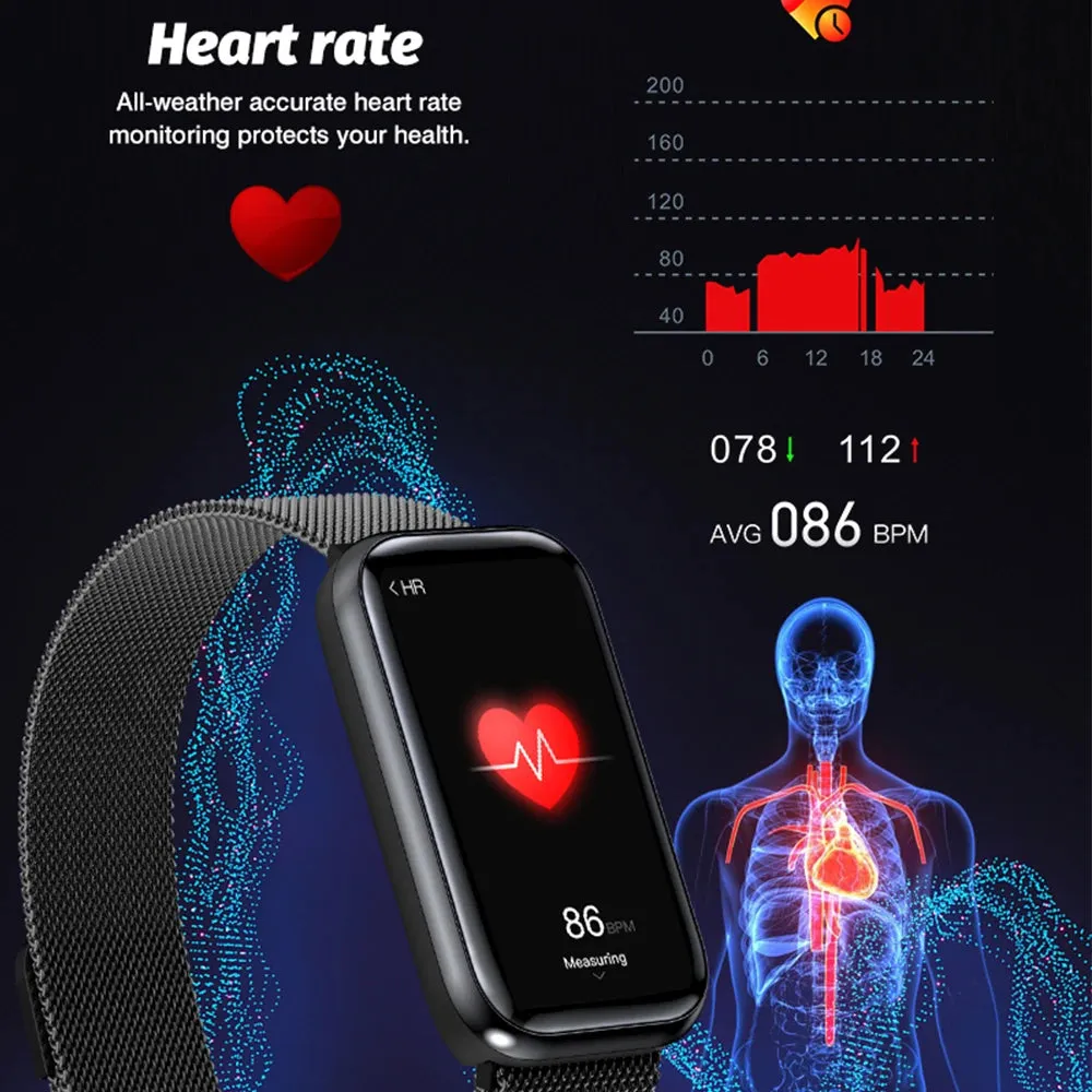 H98 1.47" LCD Smart Fitness Silicone Band