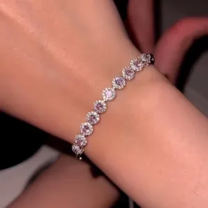 Hallmark Silver Pink Daisy Bracelet