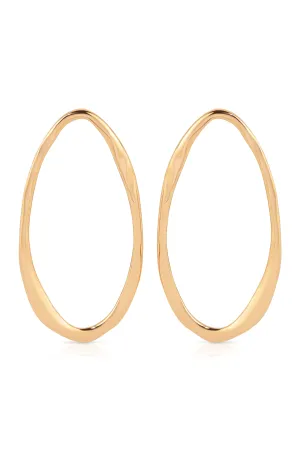 Hammered Large Oval Earrings