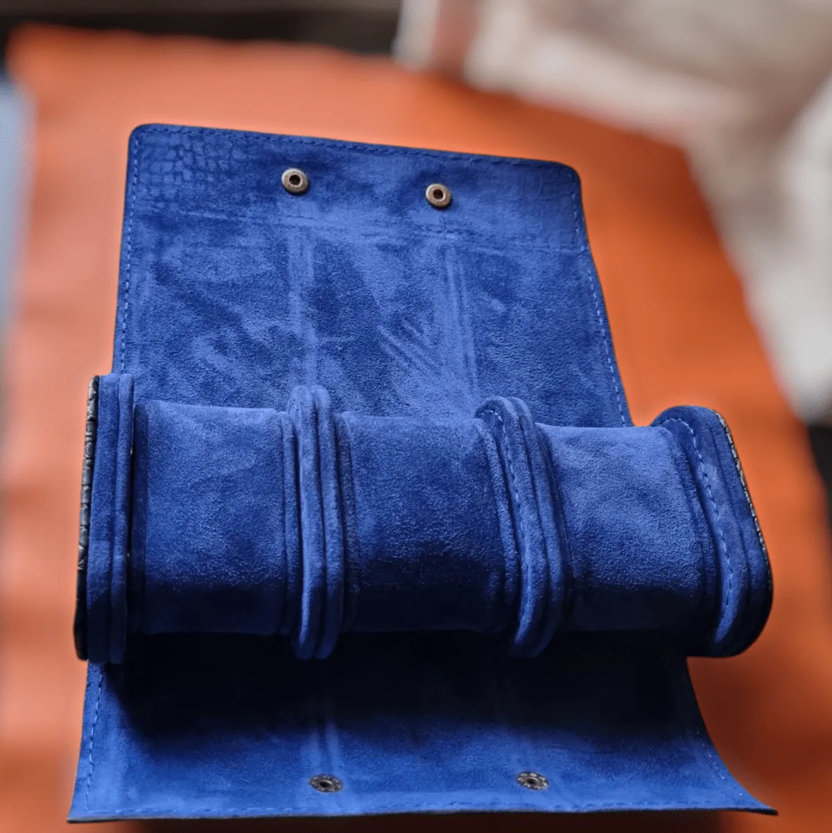 Handmade leather watch case