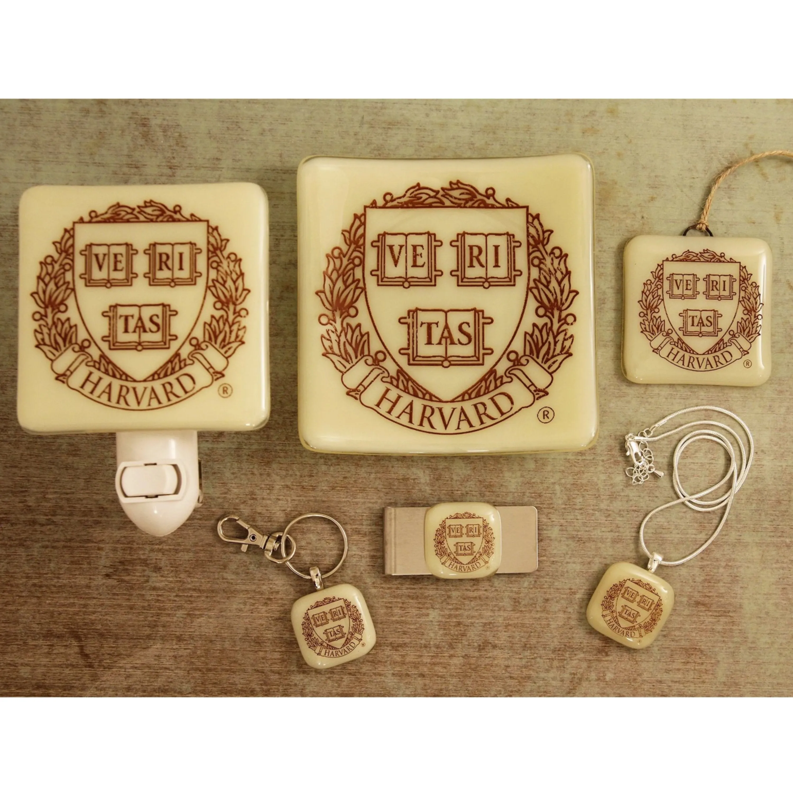 Harvard University "Veritas Seal" Giftware - Ivory Glass