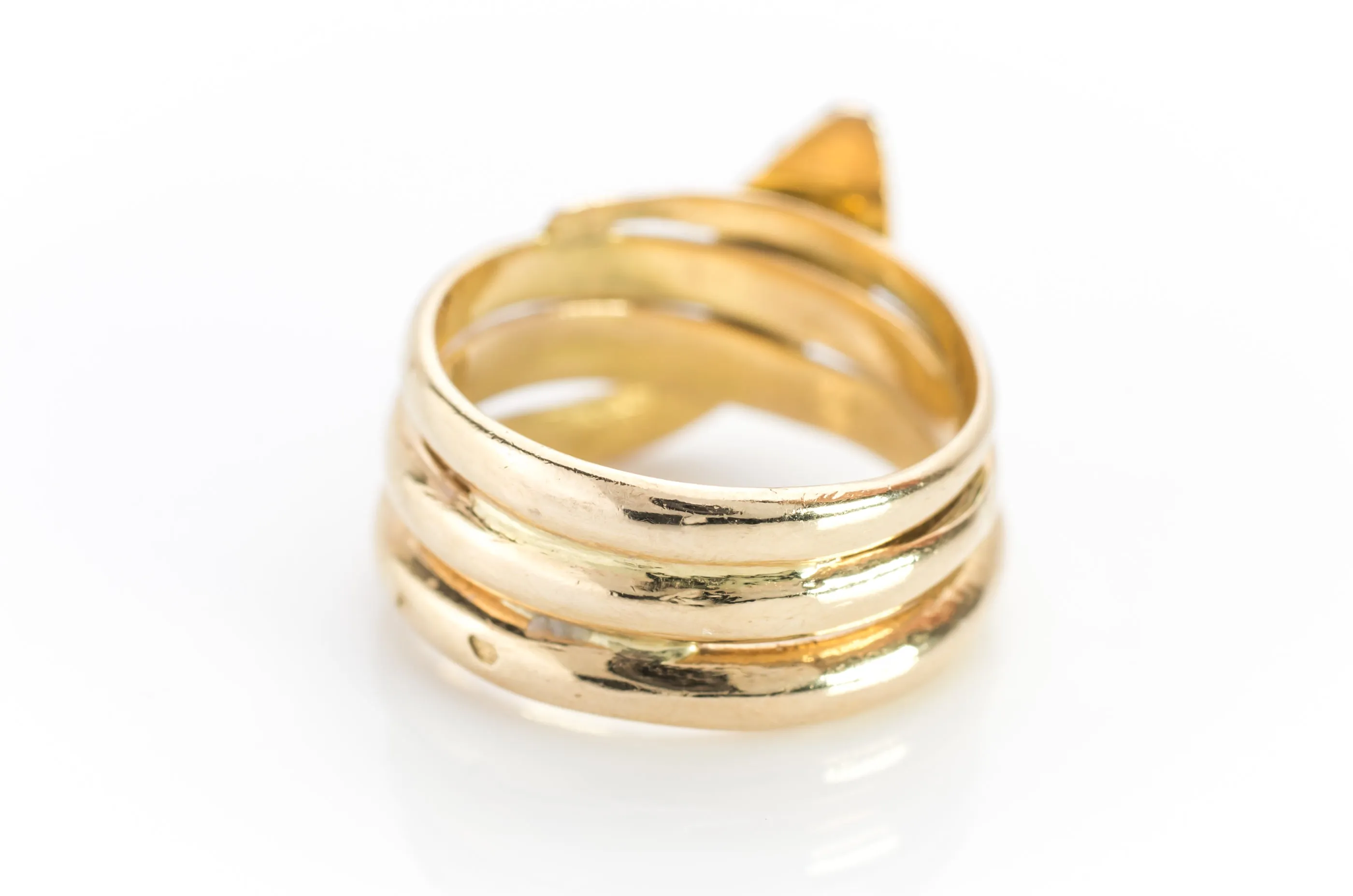 HEAVY VINTAGE FRENCH SNAKE RING IN 18K