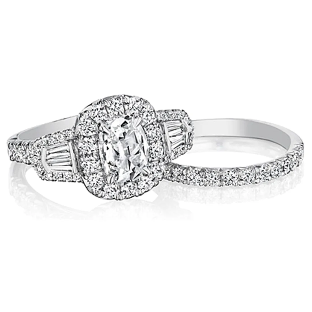 Henri Daussi Baguette Diamond Engagement Ring