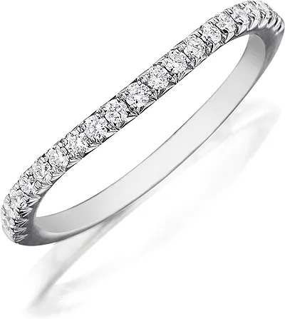 Henri Daussi Contoured Diamond Wedding Band