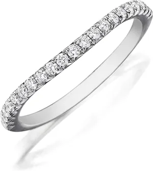 Henri Daussi Contoured Diamond Wedding Band