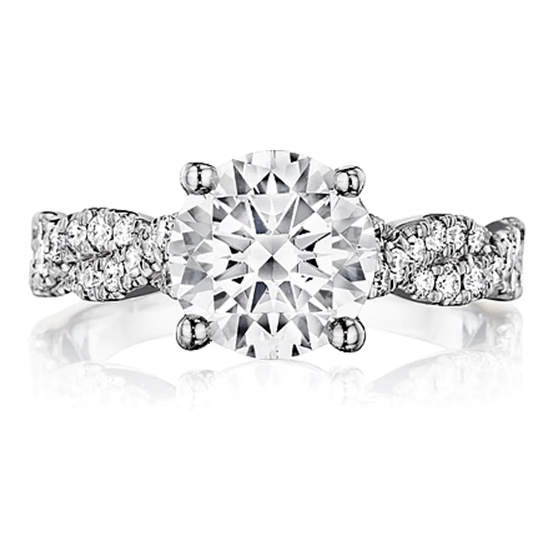 Henri Daussi Twist Shank Diamond Engagement Ring