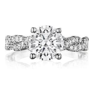 Henri Daussi Twist Shank Diamond Engagement Ring