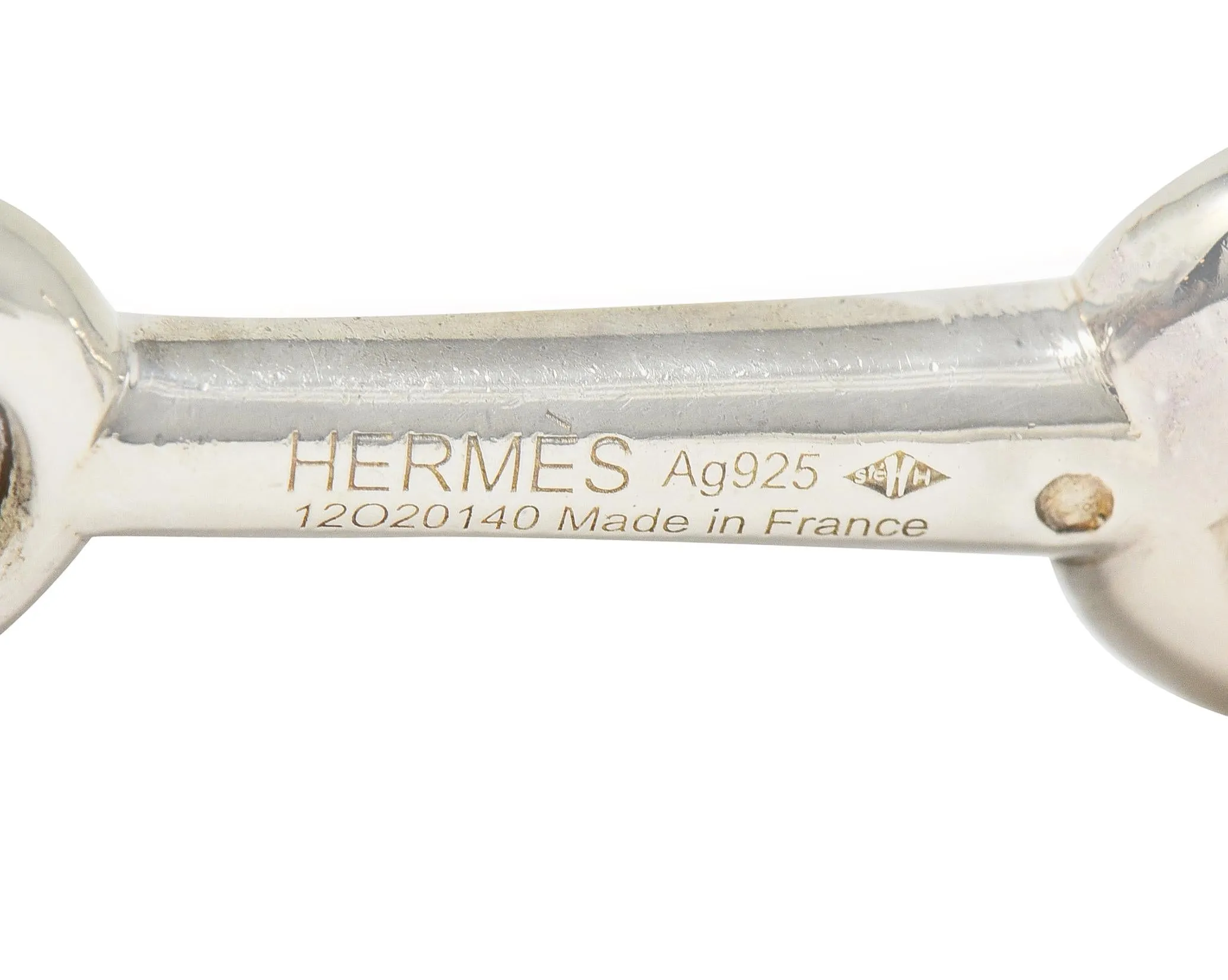 Hermès French Large Sterling Silver Horsebit Vintage Pendant Necklace