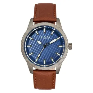 JAG Belmont Blue and Tan Strap Watch J2684