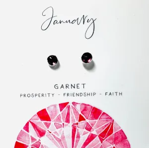 January and February Birthstone Studs, Silver Studs*