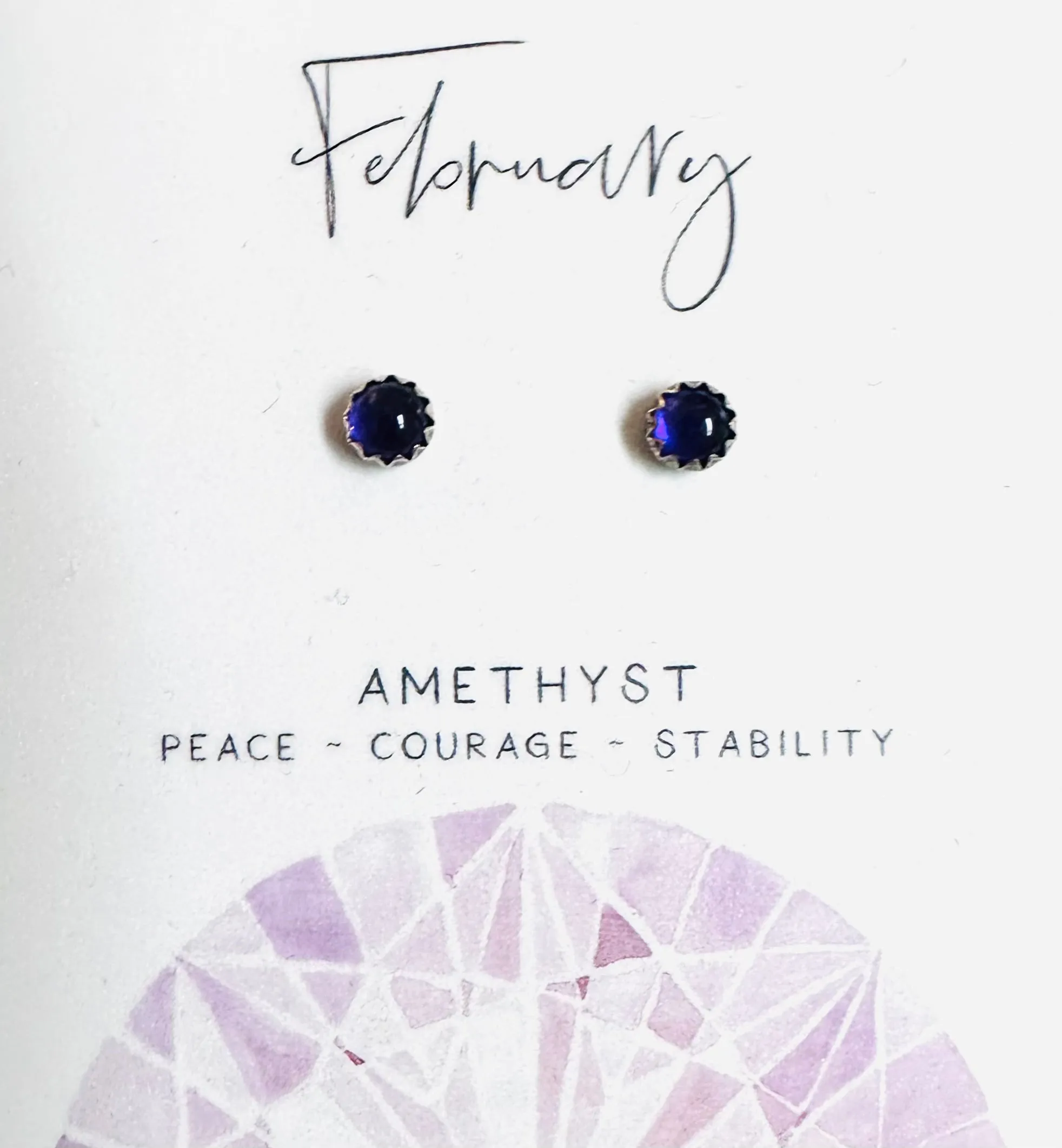 January and February Birthstone Studs, Silver Studs*