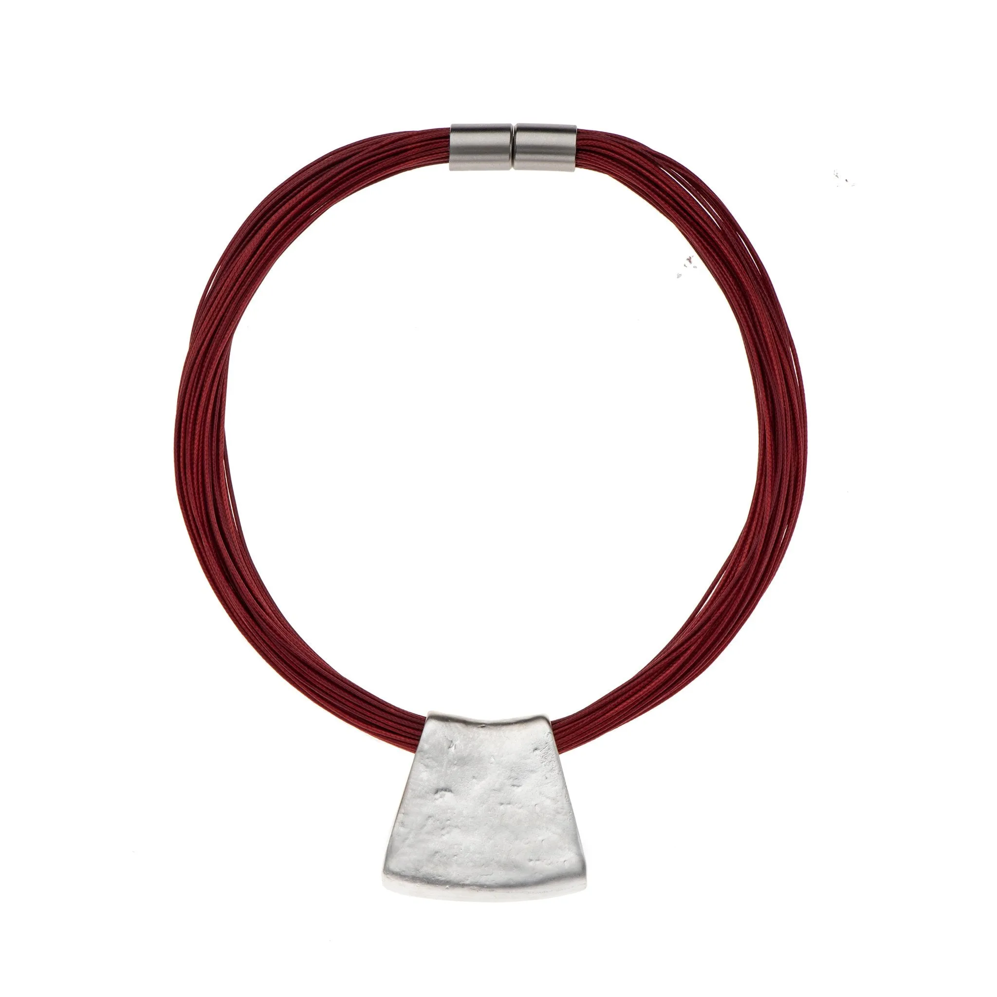 Jessica - Grey cord & 24K gold pendant necklace