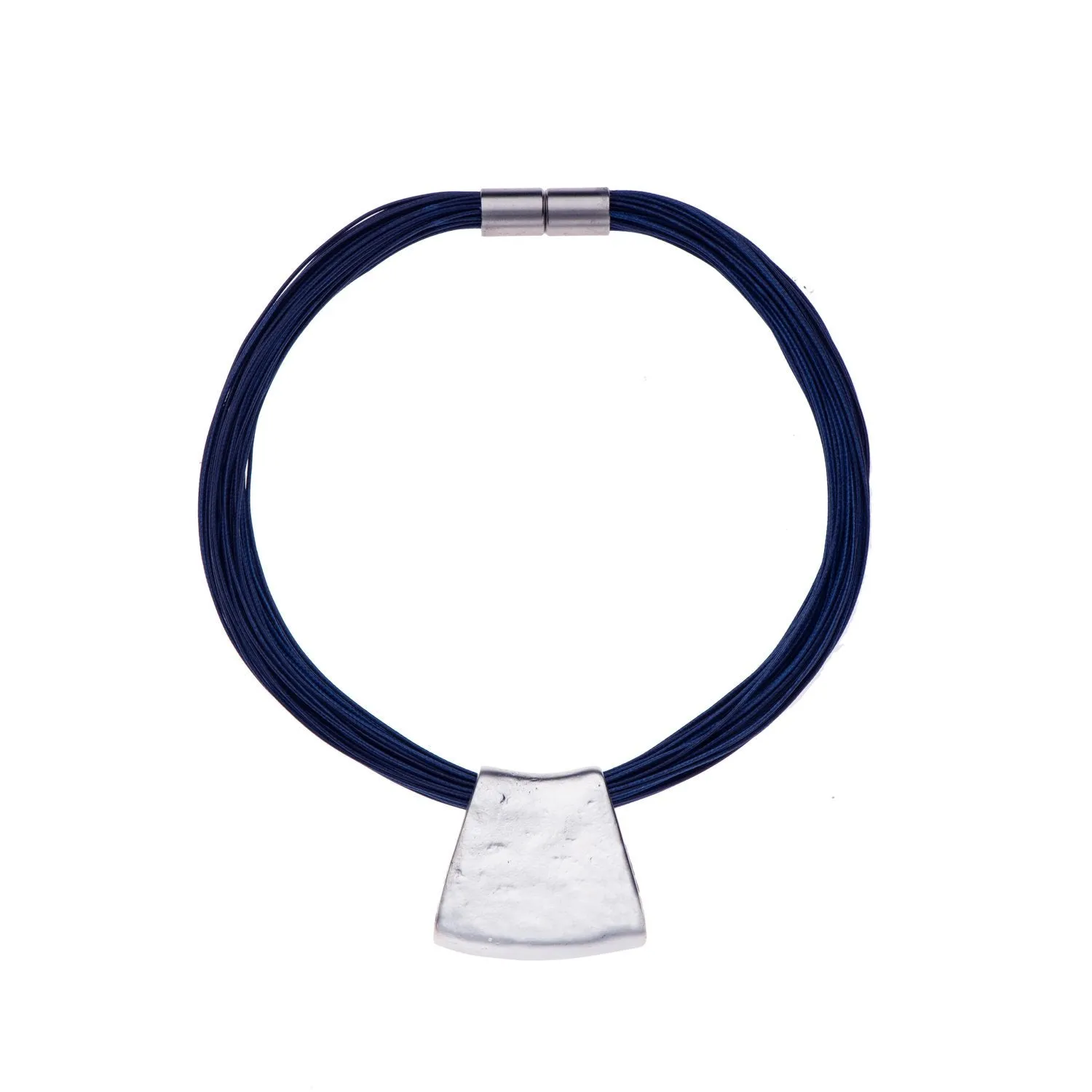 Jessica - Grey cord & 24K gold pendant necklace