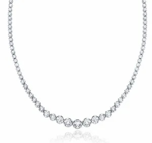 JewelMore 5ct. 14K White Gold 17 "Graduate Diamond Tennis Riviera Necklace(5.00 cttw, H-I Color, I1-I2 Clarity)