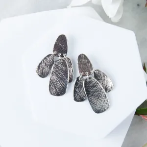 Kali Scratched Layered Drop Earrings