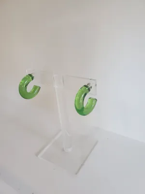 KEANE Mini Hoop Earrings - Apple Green