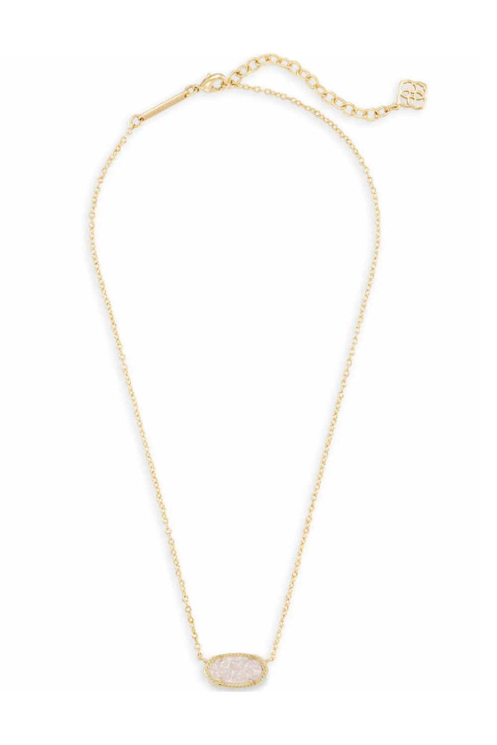 Kendra Scott Elisa Gold Short Pendant Necklace in Iridescent Drusy | 4217709208