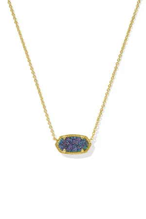 Kendra Scott Elisa Gold Short Pendant Necklace in Multi Drusy | 4217710685