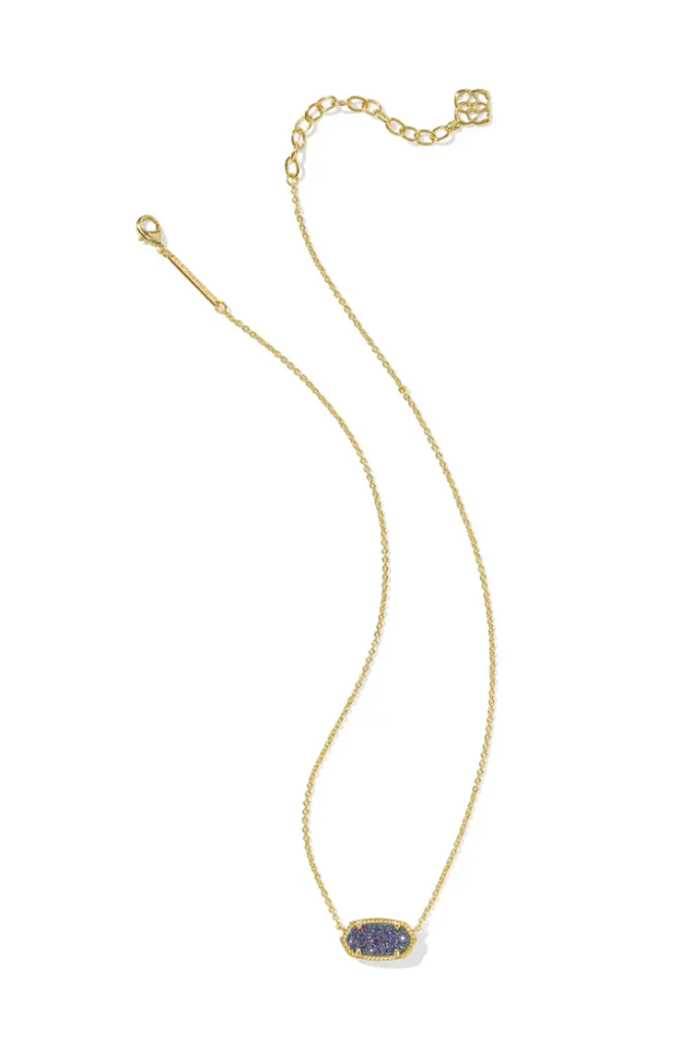 Kendra Scott Elisa Gold Short Pendant Necklace in Multi Drusy | 4217710685