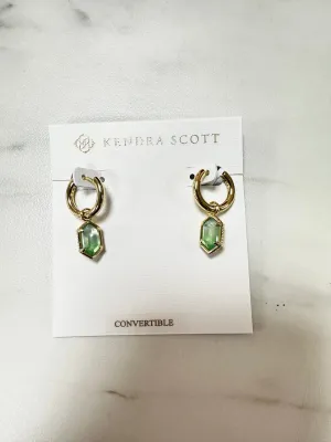Kendra Scott | Hallie Huggie Gold Earrings {Mint Green}