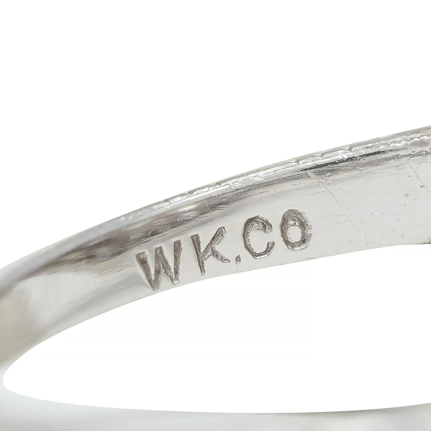 Kinscherf Art Deco 0.80 CTW Old European Cut Diamond Platinum Three Stone Arrow Engagement Ring