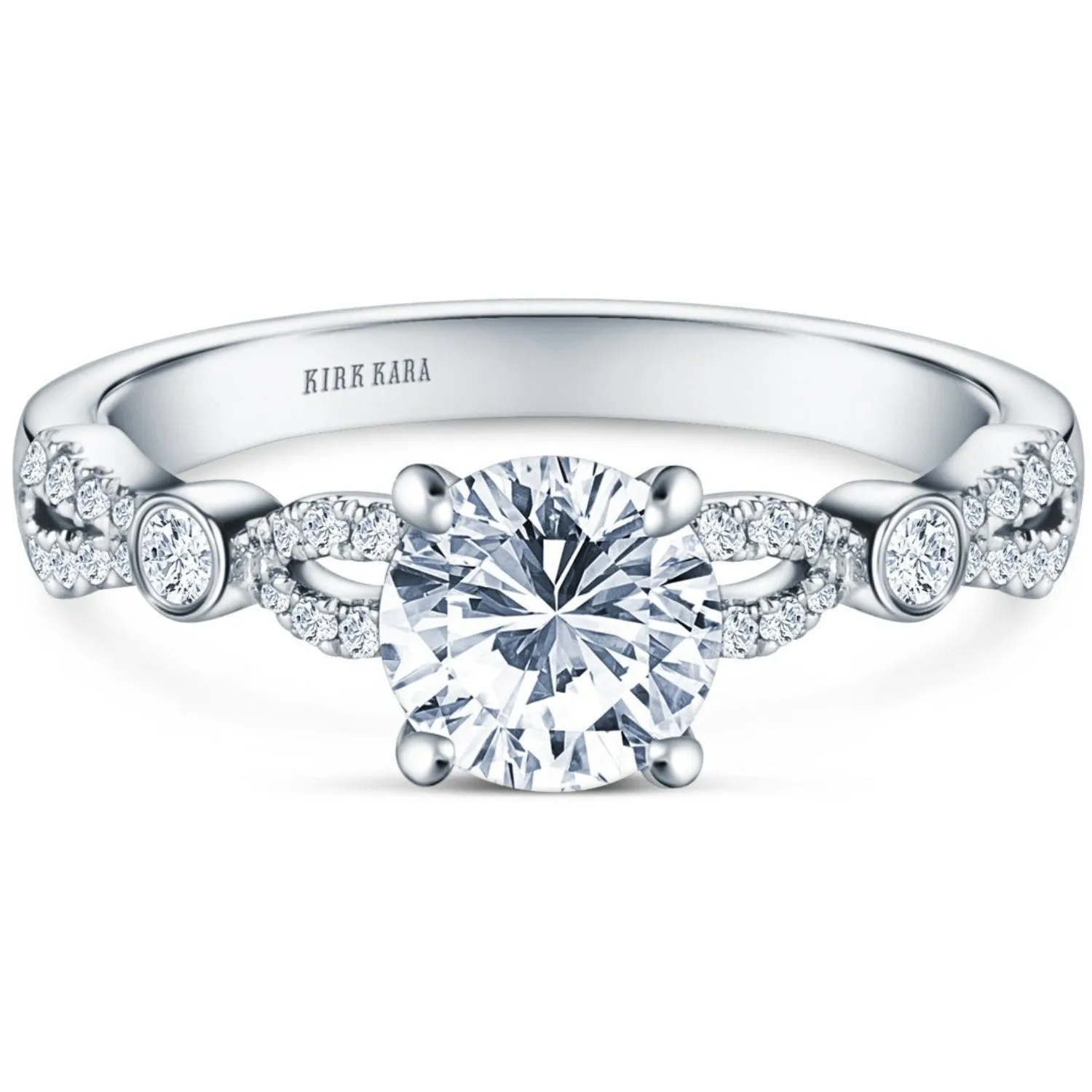 Kirk Kara "Lori" Vintage Style Twist Diamond Engagement Ring