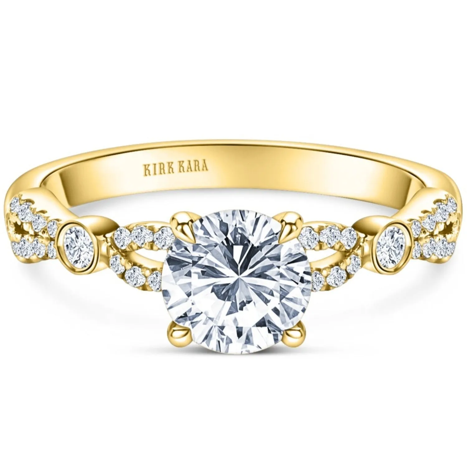 Kirk Kara "Lori" Vintage Style Twist Diamond Engagement Ring