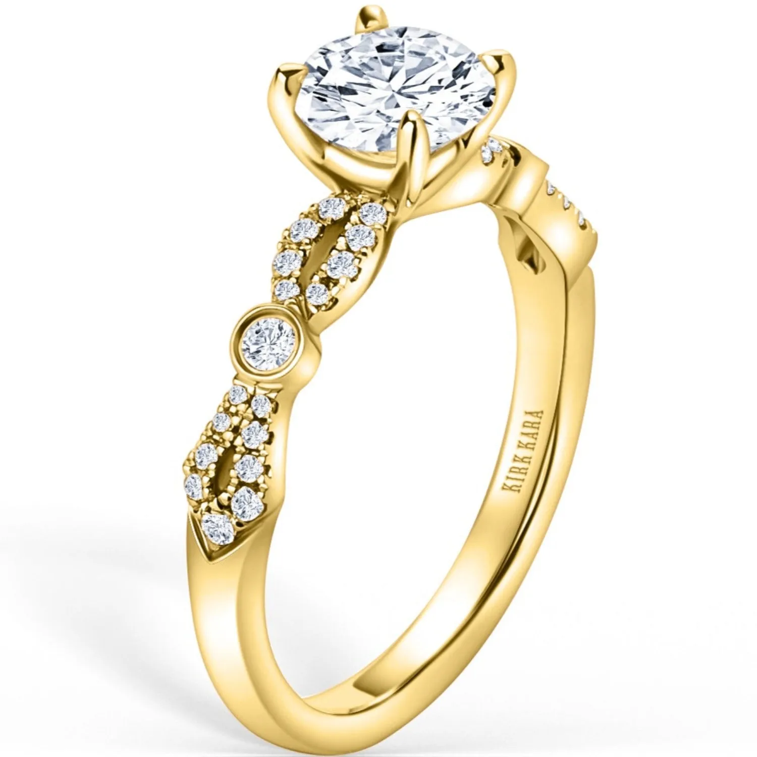 Kirk Kara "Lori" Vintage Style Twist Diamond Engagement Ring