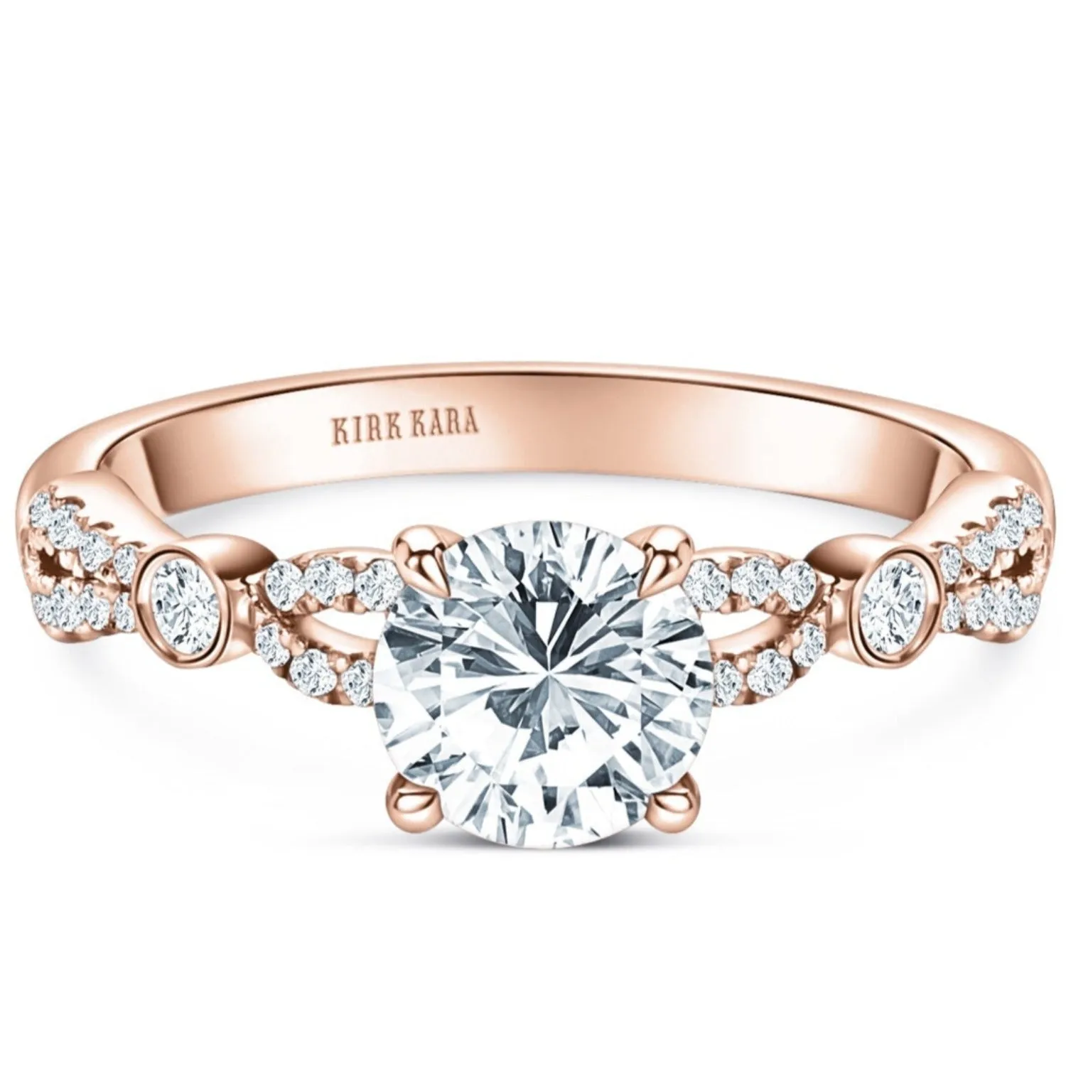 Kirk Kara "Lori" Vintage Style Twist Diamond Engagement Ring