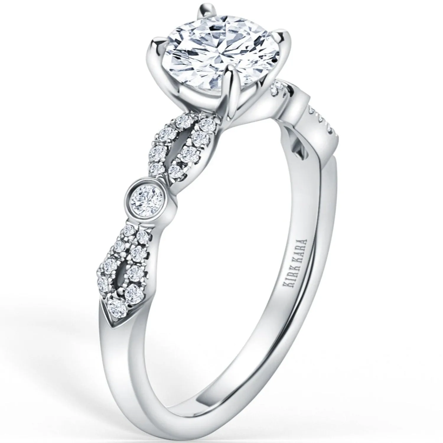 Kirk Kara "Lori" Vintage Style Twist Diamond Engagement Ring