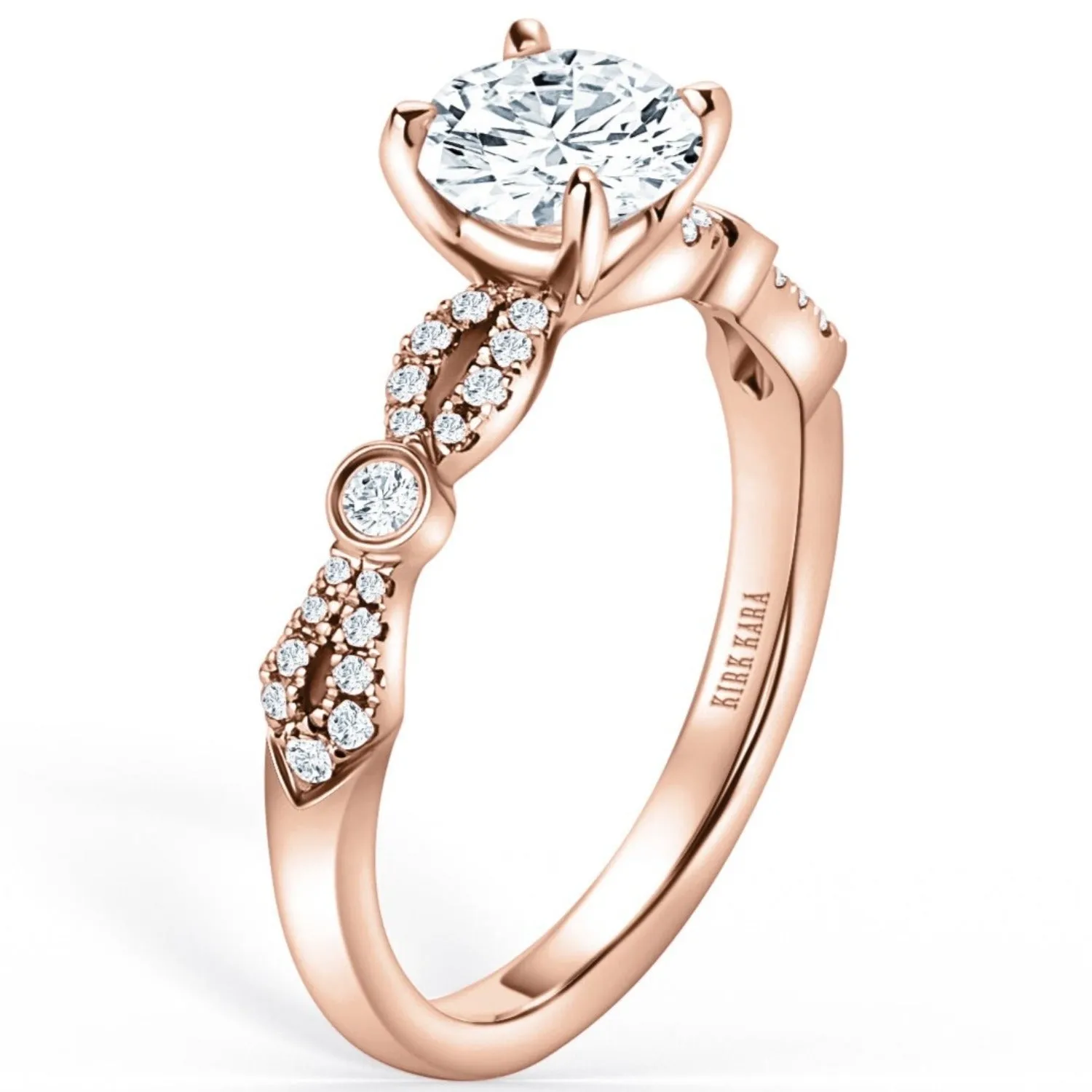 Kirk Kara "Lori" Vintage Style Twist Diamond Engagement Ring
