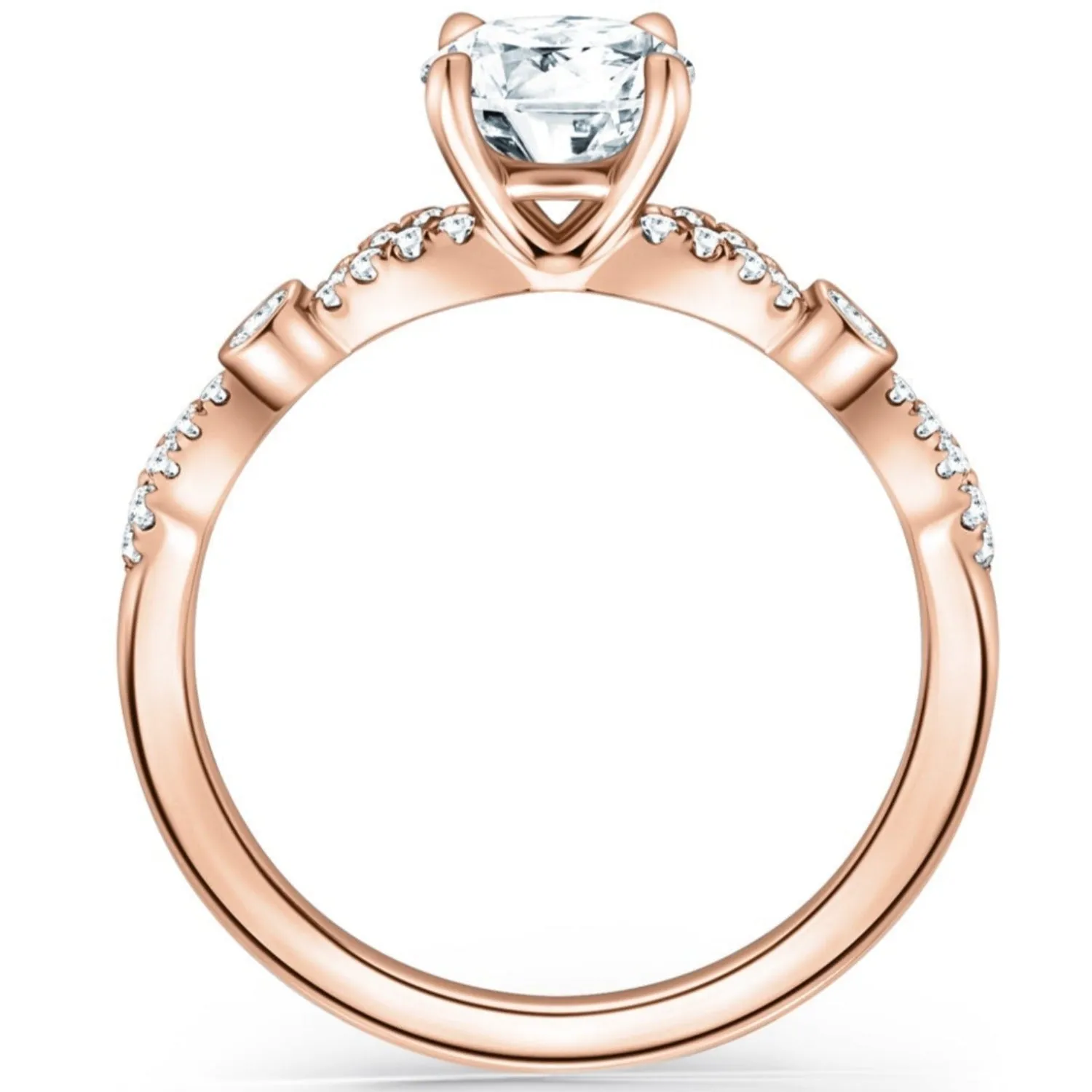 Kirk Kara "Lori" Vintage Style Twist Diamond Engagement Ring