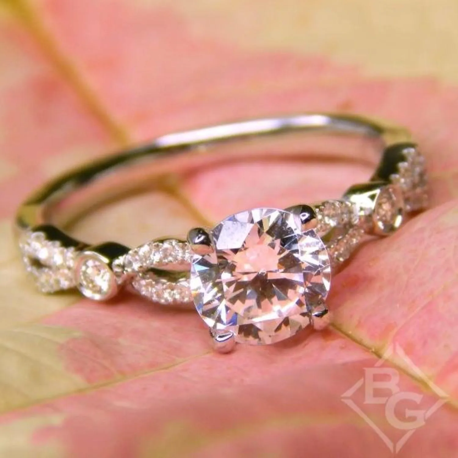 Kirk Kara "Lori" Vintage Style Twist Diamond Engagement Ring