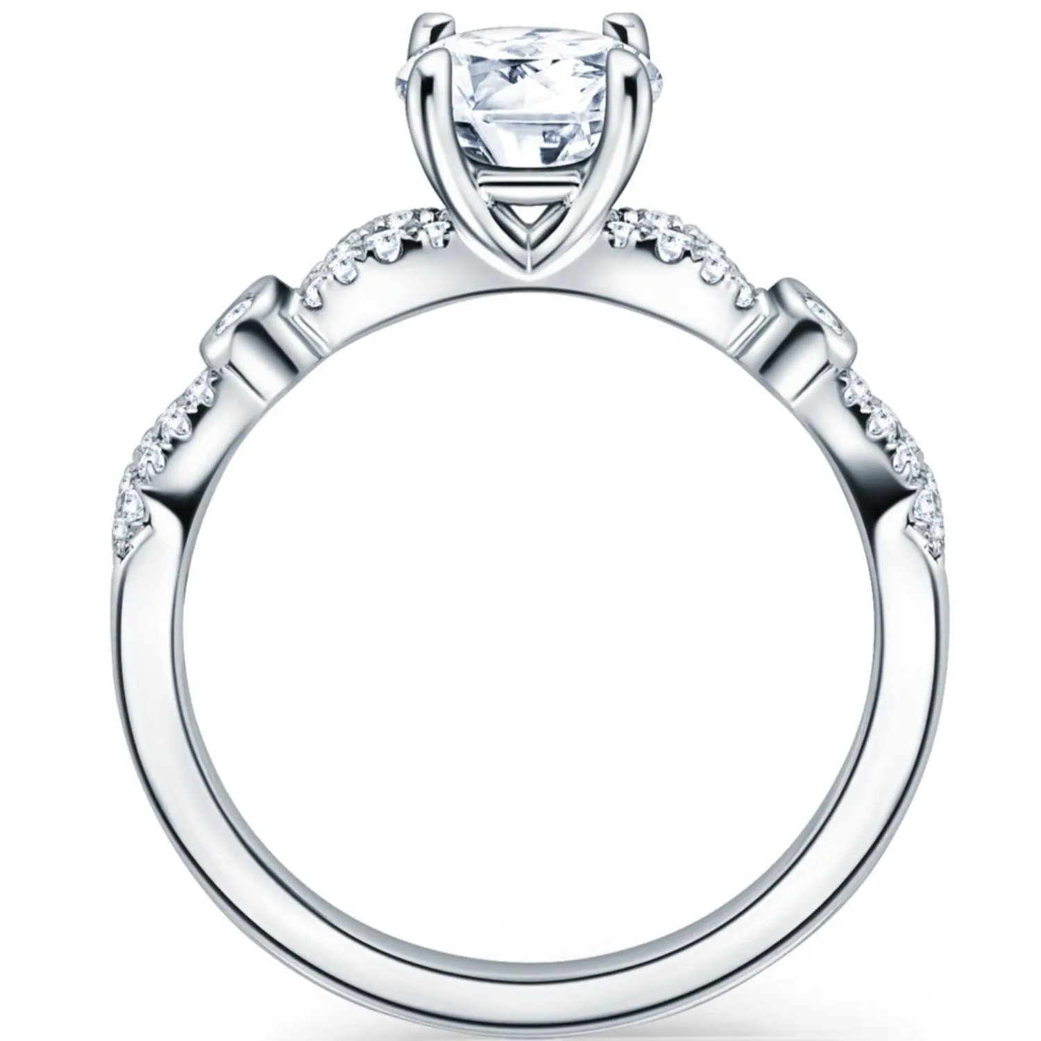 Kirk Kara "Lori" Vintage Style Twist Diamond Engagement Ring