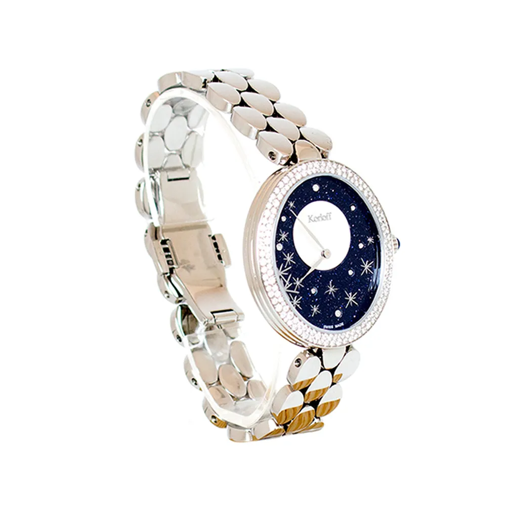Korloff Stainless Steel Watch With Mother Of Pearl Dial