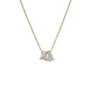 Lab Grown Diamond Toi E Moi Pendant Necklace 14K