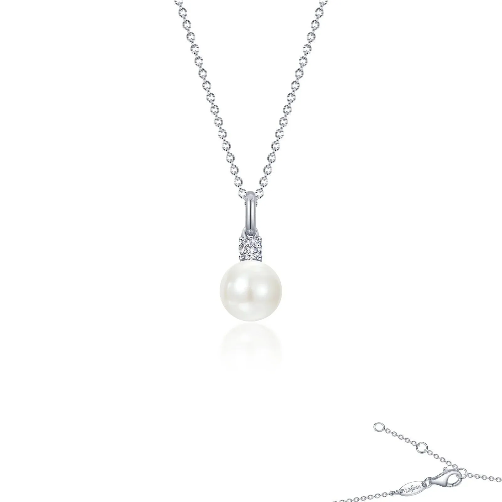 Lafonn Simulated Diamond Cultured Freshwater Pearl Necklace P0313PLP