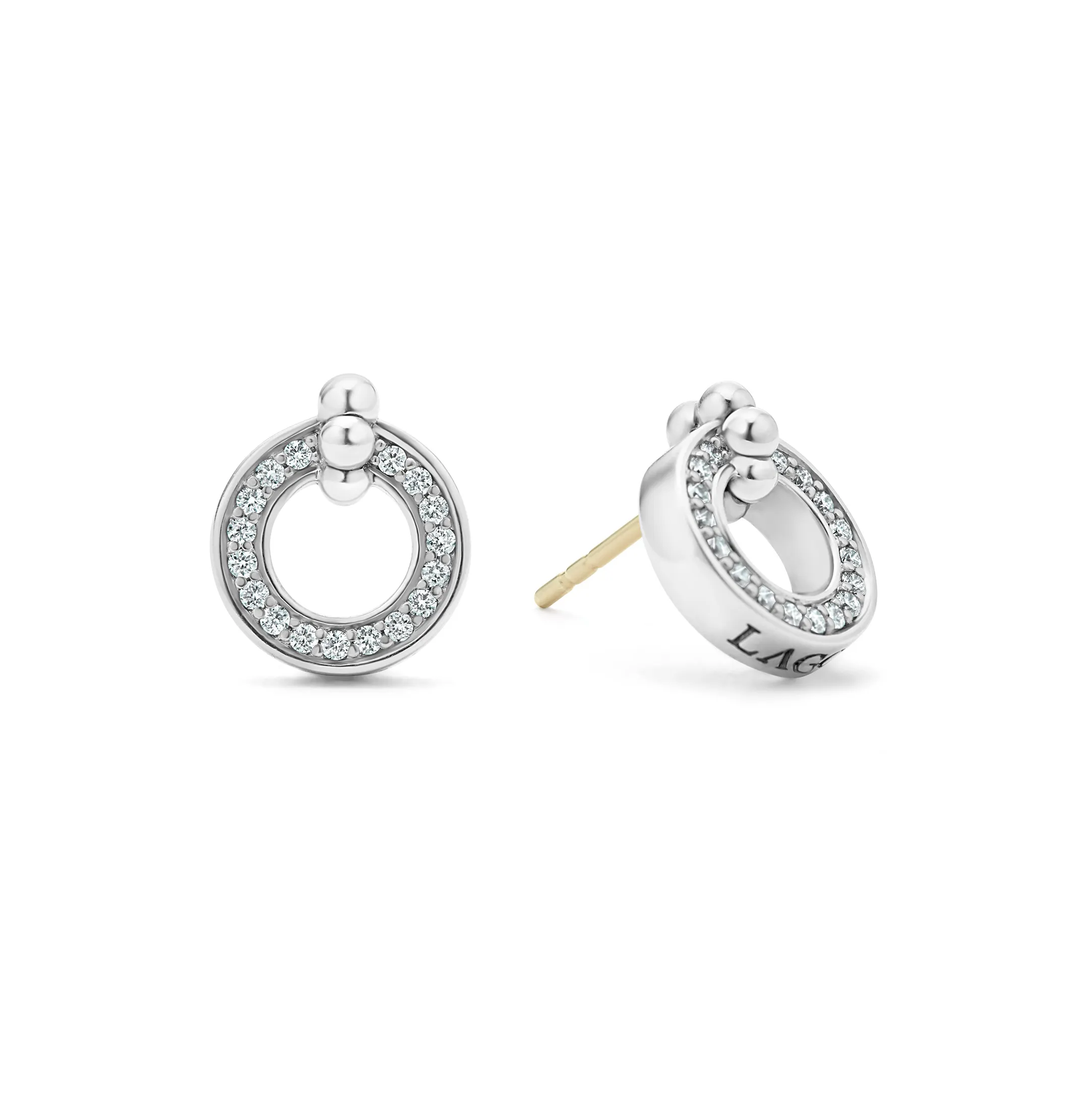 LAGOS Caviar Spark Diamond Circle Stud Earrings