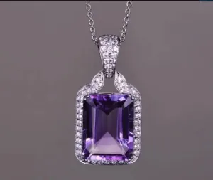 Large Amethysts Cubic Zirconia Pendant Zirconite. 851P870