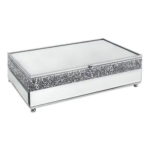 Large Mirror Crystal Jewellery Box – Crushed Crystal Diamante Glass