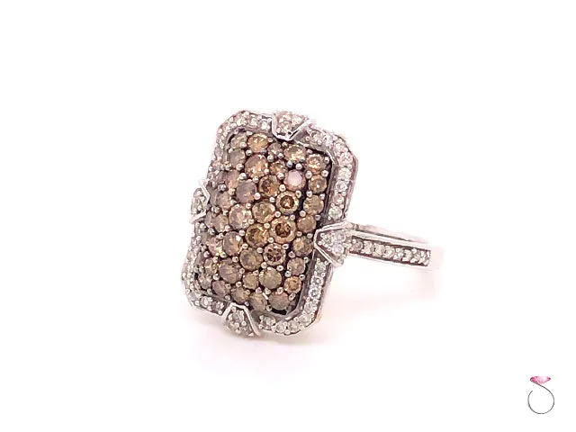 Le Vian Chocolate & White Diamond Vintage Frame Halo Ring