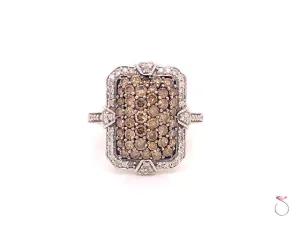 Le Vian Chocolate & White Diamond Vintage Frame Halo Ring