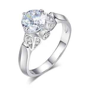 Leaf Style 1.25 Ct Round Diamond Engagement Ring