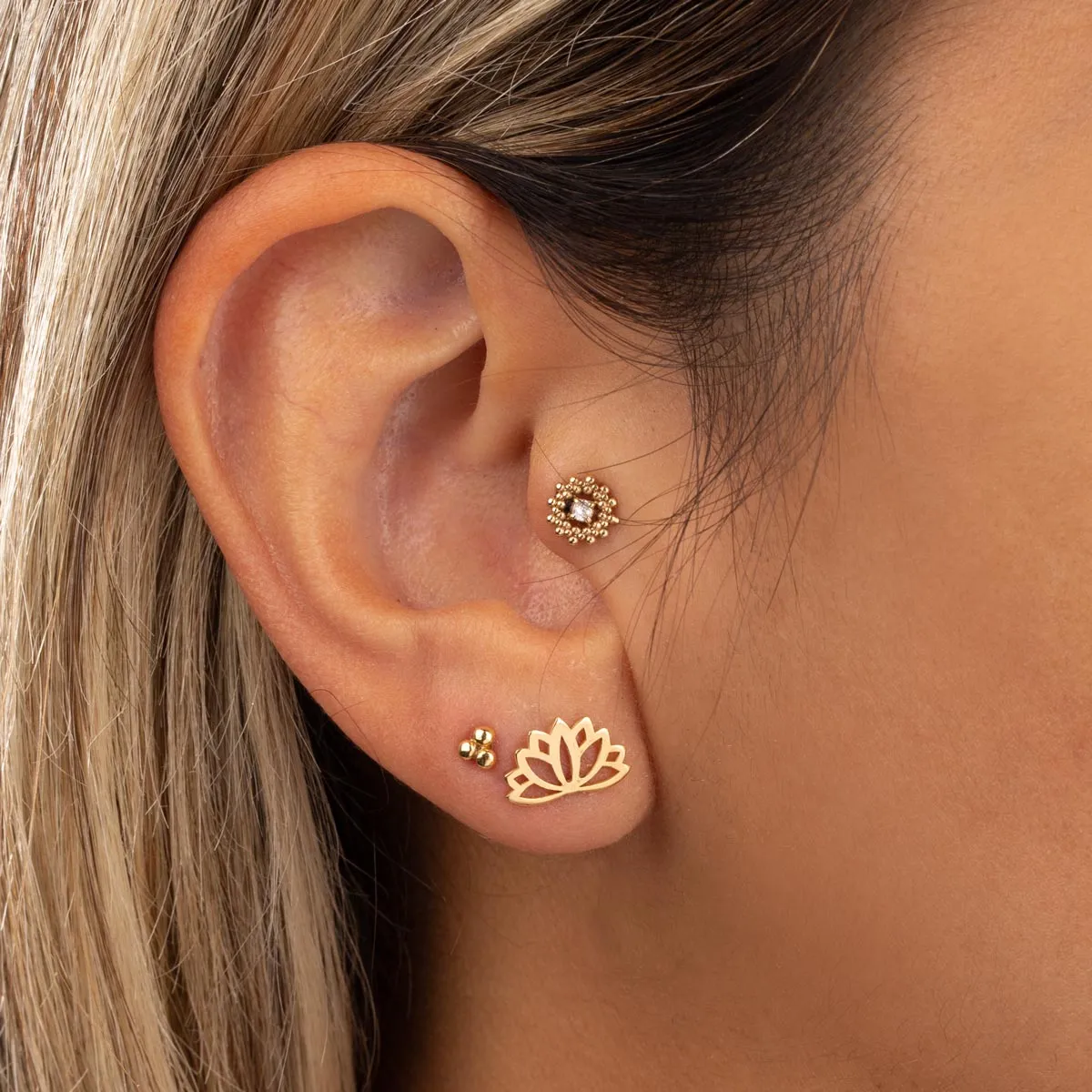 Lotus Stud Earring