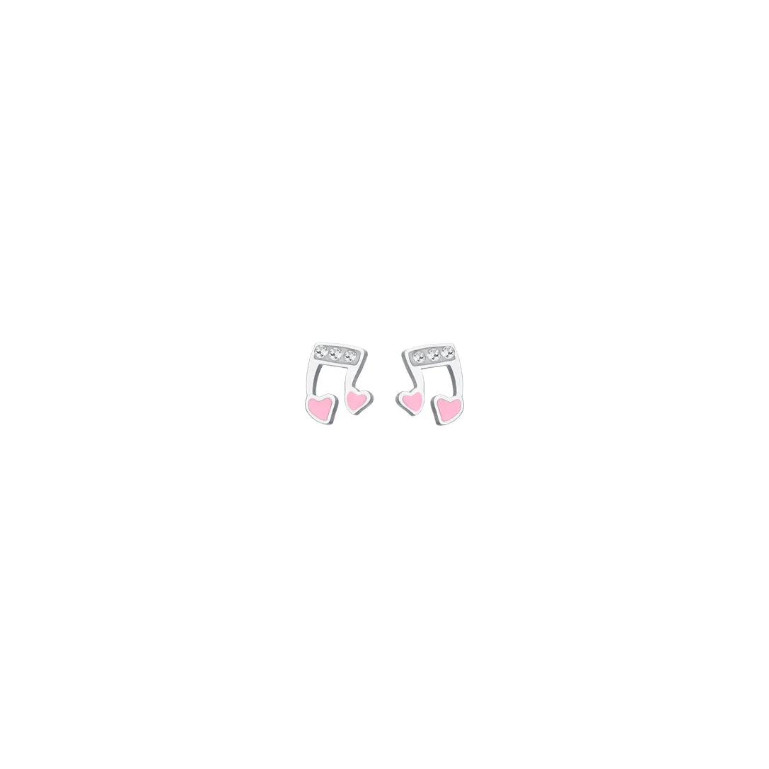 Luca Barra Girl's  Steel Earrings with Musical Note