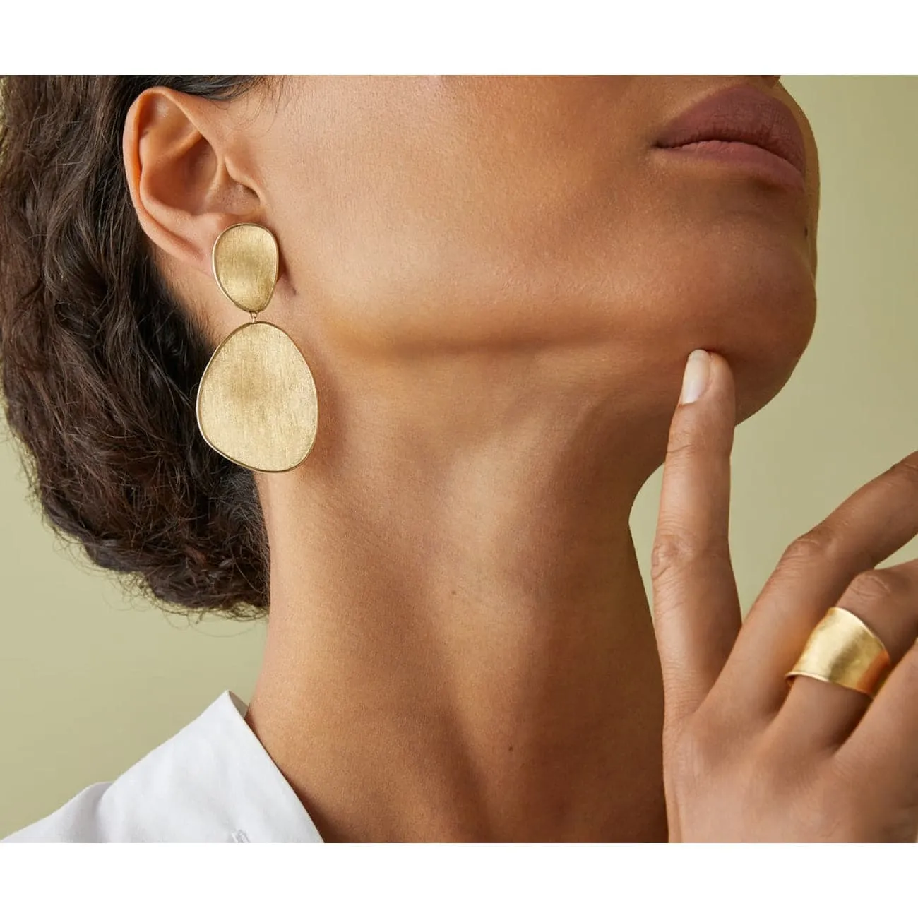 Lunaria 18K Yellow Gold Large Double Drop Earrings