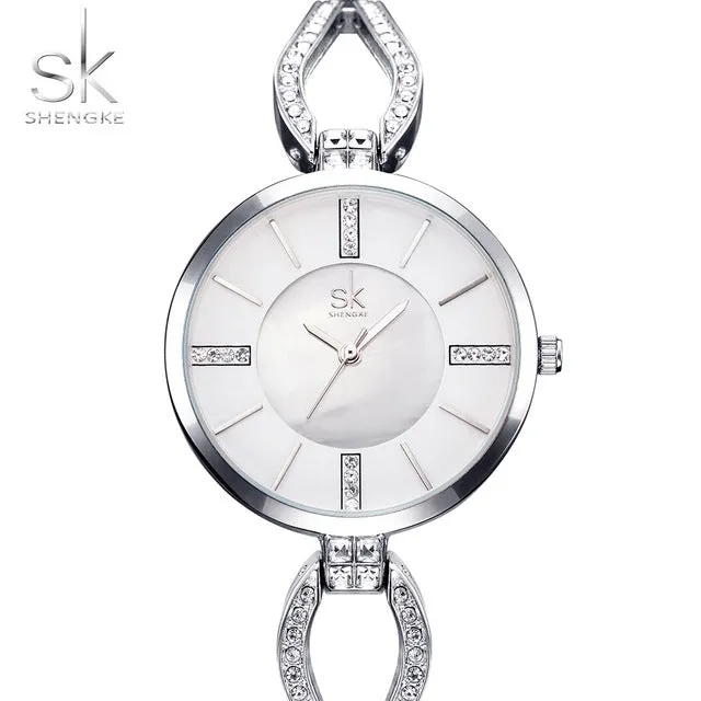 Luxury Brand Women Watches Diamond Dial Bracelet Wristwatch For Girl Elegant Ladies Quartz Watch Female Dress Watch SK