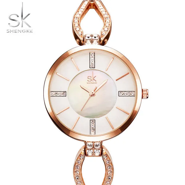 Luxury Brand Women Watches Diamond Dial Bracelet Wristwatch For Girl Elegant Ladies Quartz Watch Female Dress Watch SK