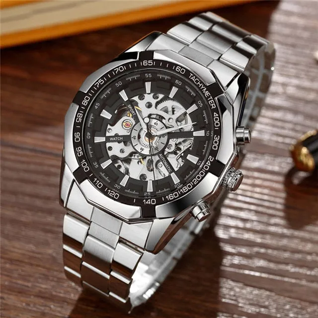Luxury Silver Automatic Mechanical Watches