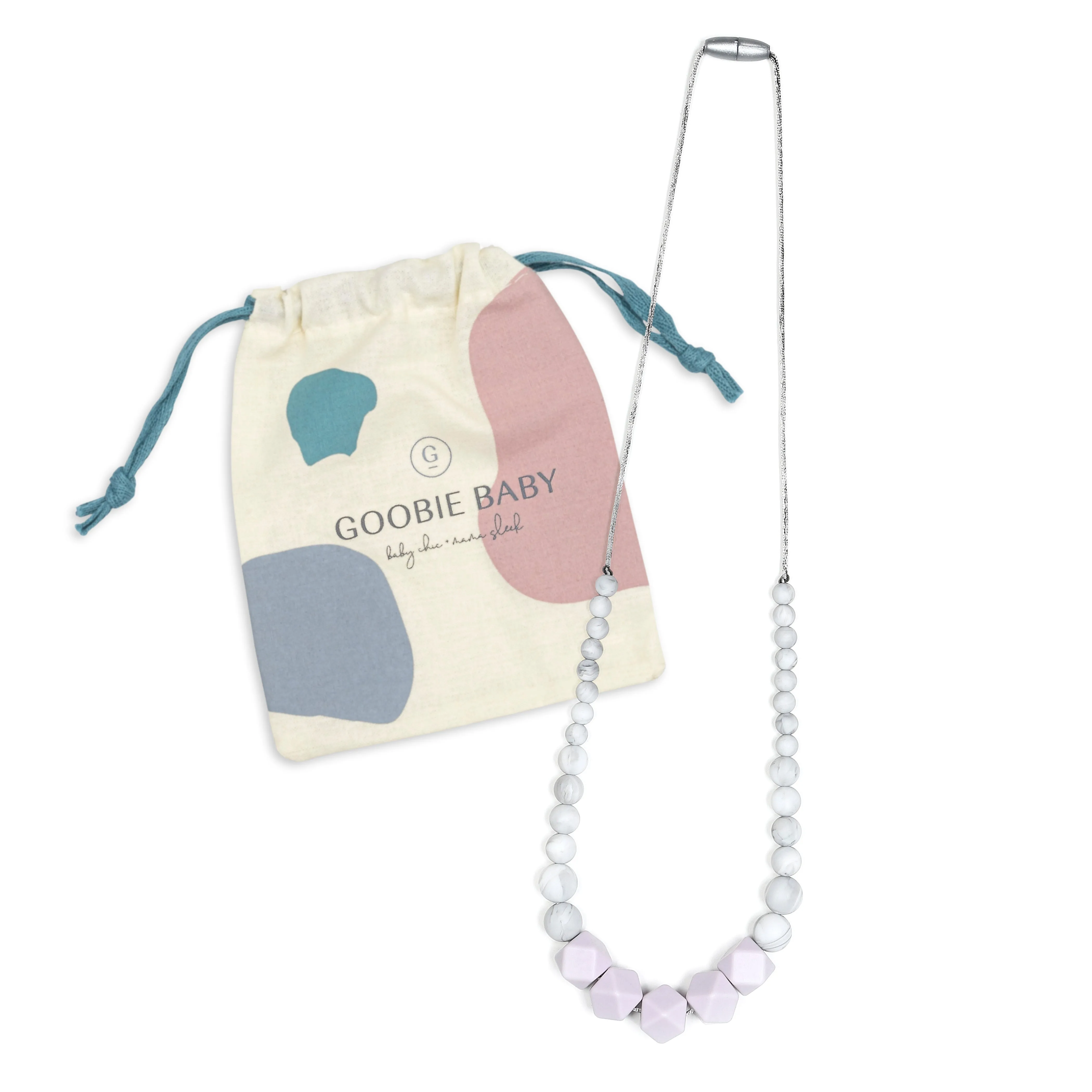 Madison Teething Necklace - Marble/Lilac